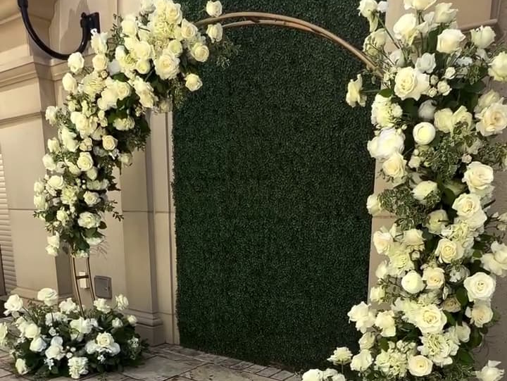 Elegant White Rose Wedding Arch at St. Regis Atlanta