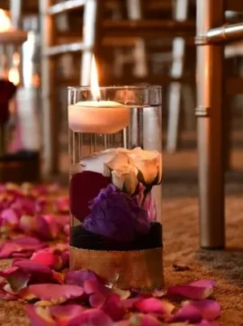 Floral Elegance and soft candlelight