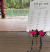 Elegant Lakeside Seating Chart with Wedding Flower Decoration Packages