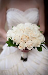 white rose bride bouquet