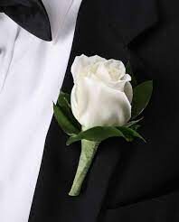 white rose boutonniere